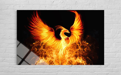 Phoenix Glass Wall Art – Mythical Rebirth Premium Decor