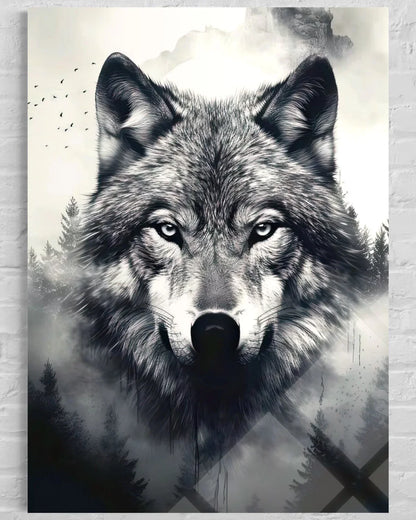 Wolf Tempered Glass Wall Art – Wildlife Premium Home Decor
