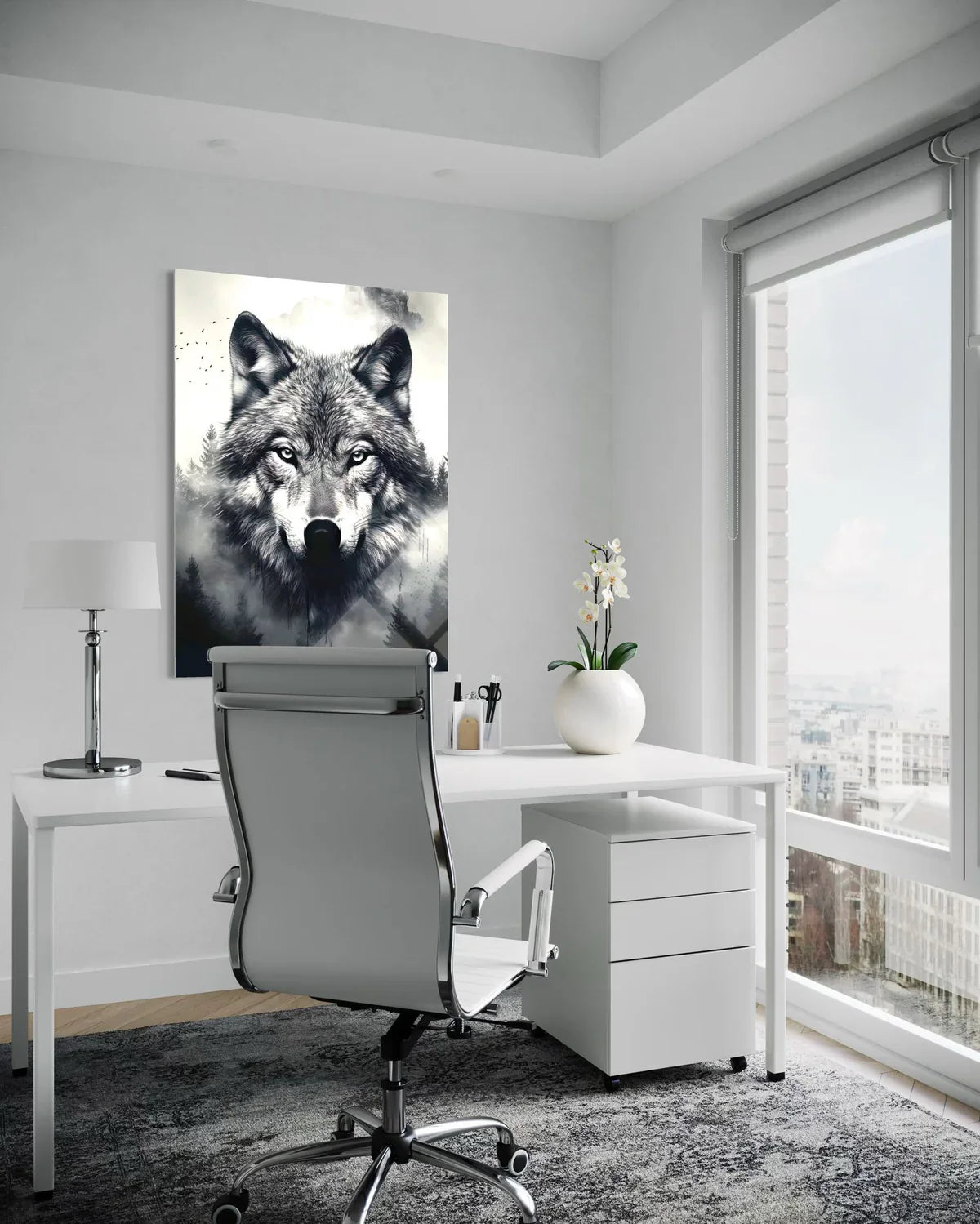 Wolf Tempered Glass Wall Art – Wildlife Premium Home Decor