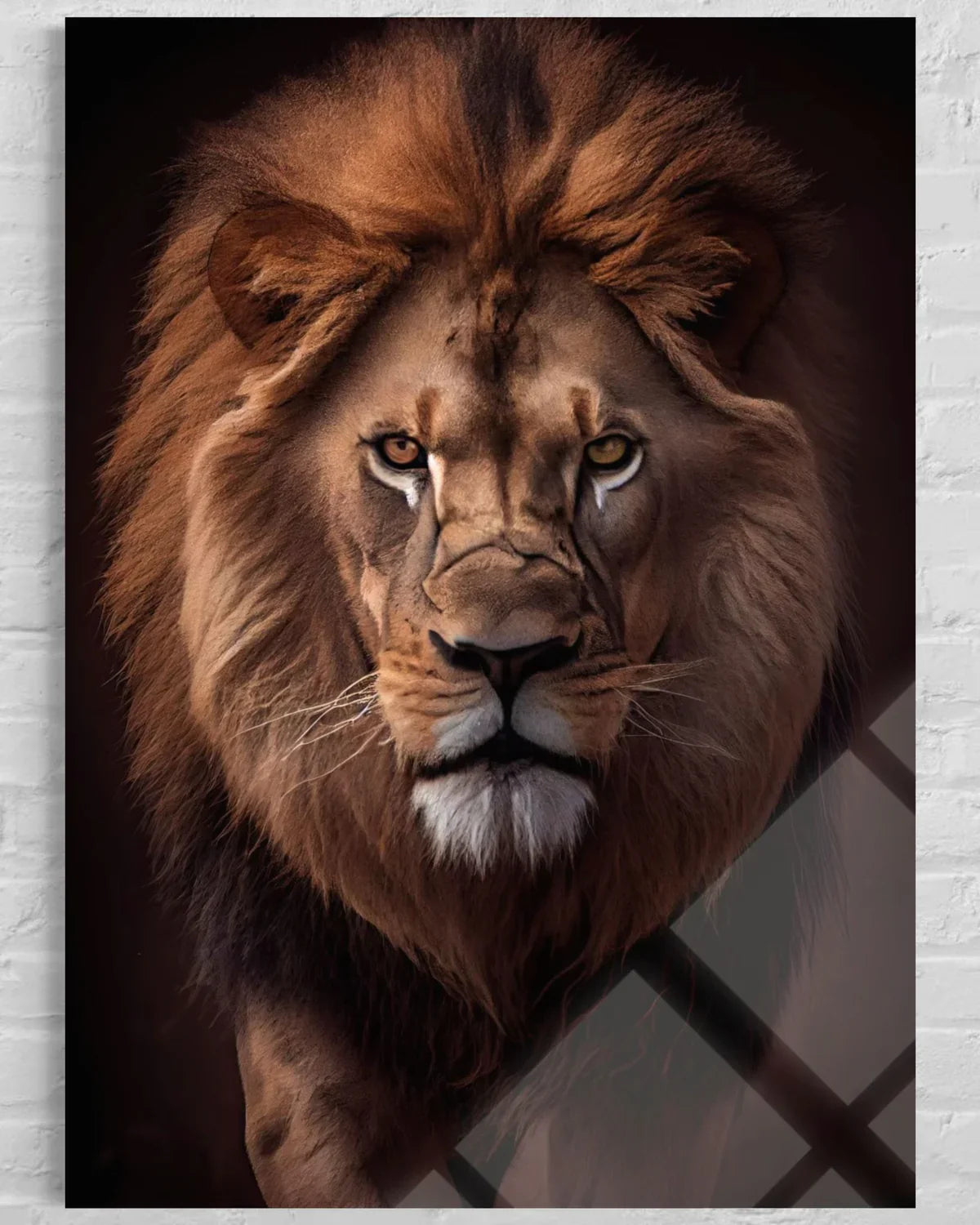 Lion Tempered Glass Wall Art – Majestic Wildlife Home Decor
