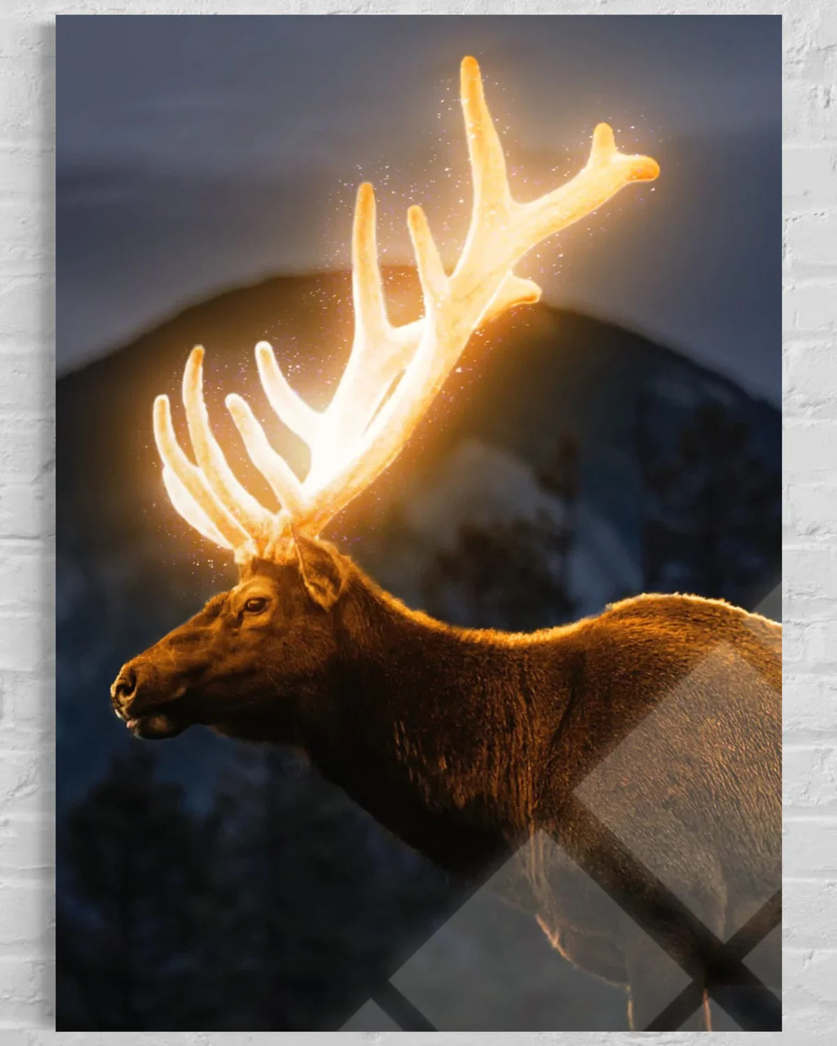 Deer Tempered Glass Wall Art – Forest Wildlife Home Decor