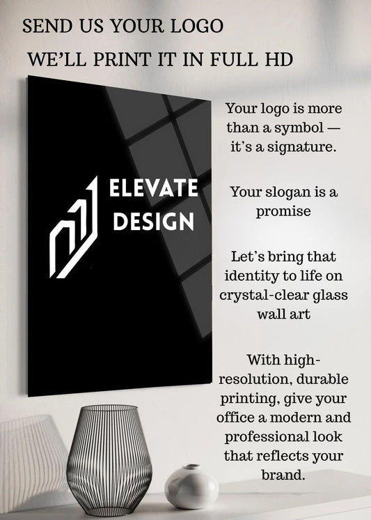 Custom Logo Glass Wall Art – Business Brand Decor Gift