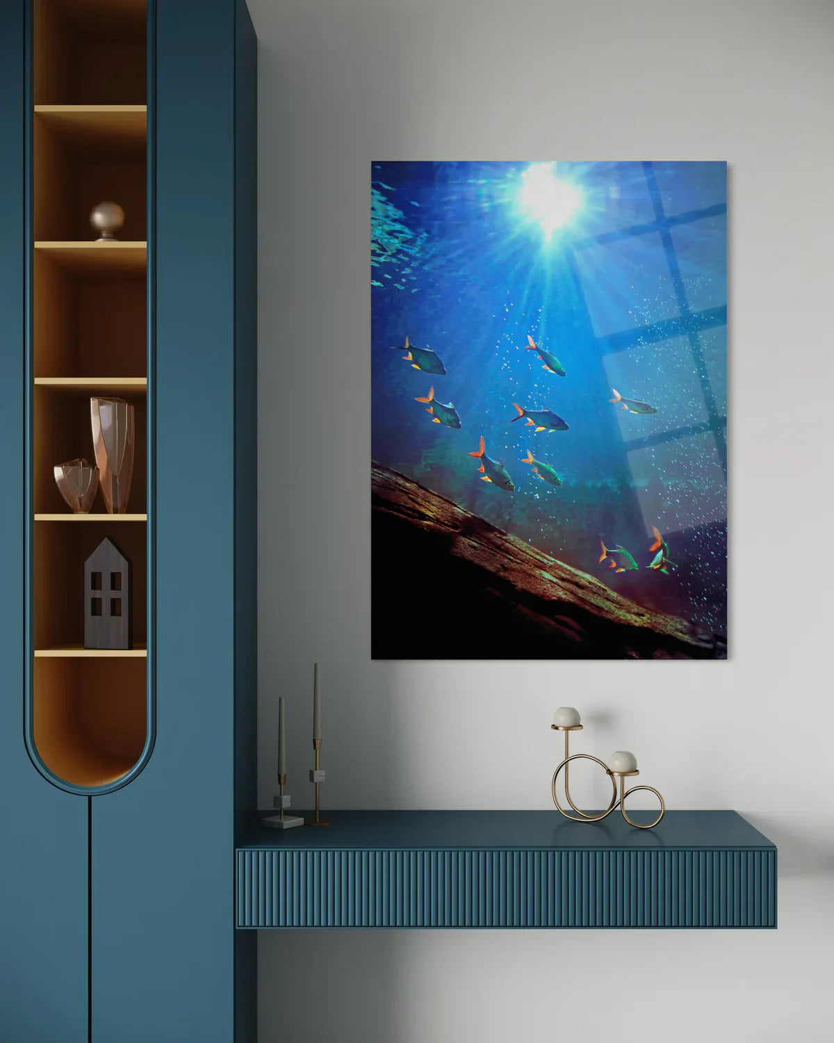 Tropical Fish Tempered Glass Wall Art – Aquatic Home Decor