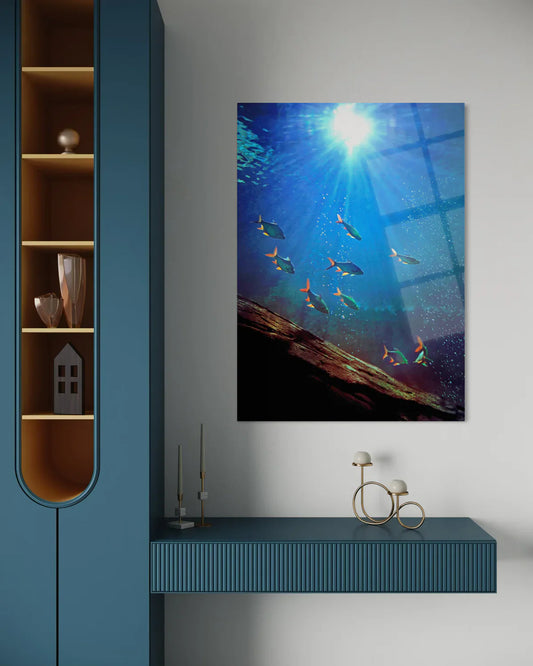 Tropical Fish Tempered Glass Wall Art – Aquatic Home Decor