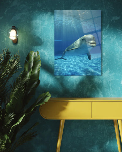 Dolphin Tempered Glass Wall Art – Ocean Wildlife Home Decor