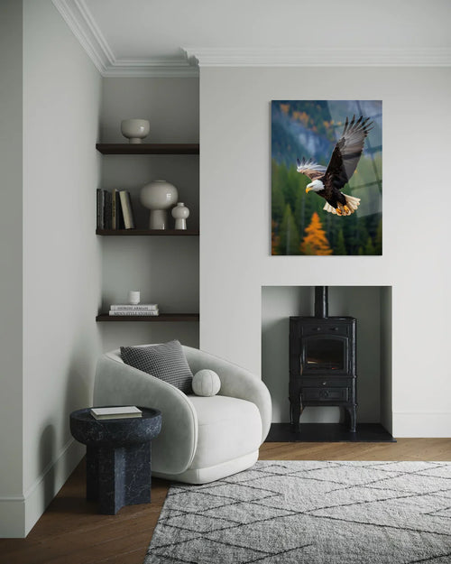 Eagle Tempered Glass Wall Art – Wildlife Premium Home Decor