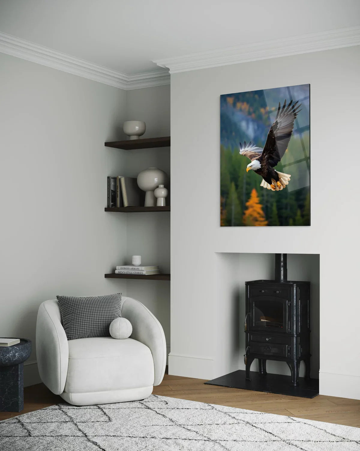 Eagle Tempered Glass Wall Art – Wildlife Premium Home Decor