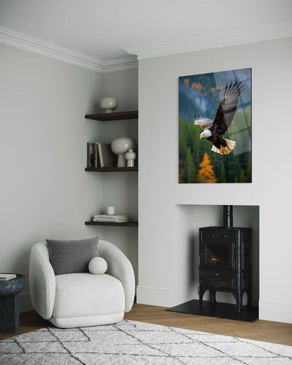 Eagle Tempered Glass Wall Art – Wildlife Premium Home Decor