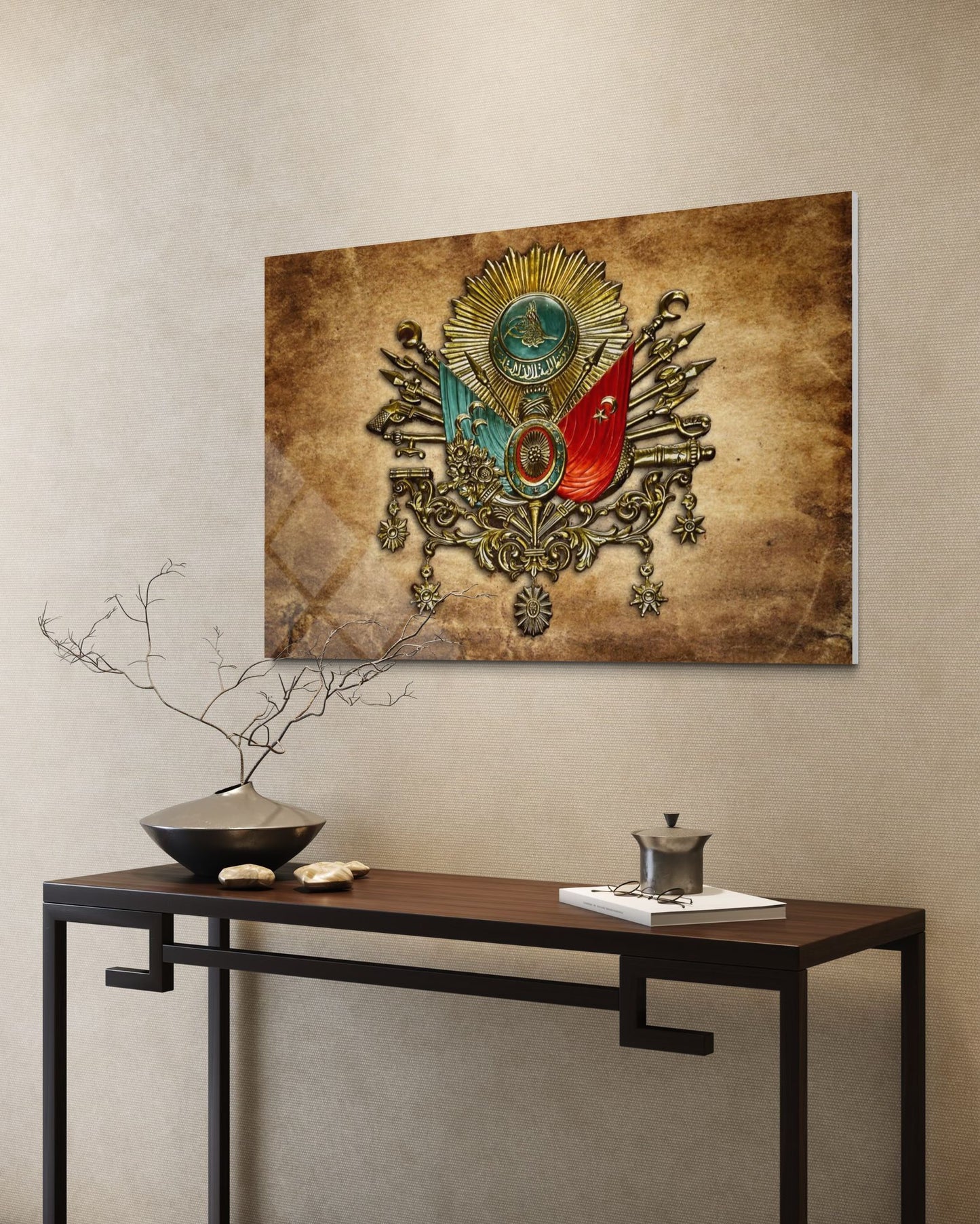 Ottoman Tughra Tempered Glass Wall Art – Turkish Heritage Decor