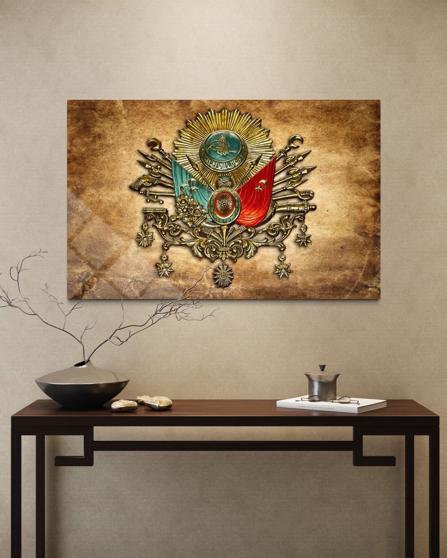 Ottoman Tughra Tempered Glass Wall Art – Turkish Heritage Decor